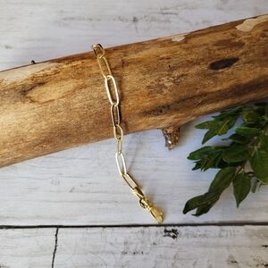 18 Karat Gold Filled Paperclip Link Bracelet